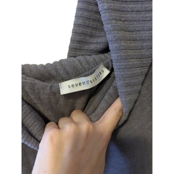 Seven Sisters Grey Off the Shoulder Sweater Dress Girly Cute Neutral Size S - Picture 5 of 7